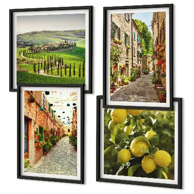 Charming streets of lemon blossoms wall art set of 4 pieces