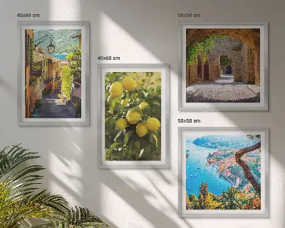 Multi-piece wall decor set seaside streets and sea of lemons design
