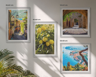 Multi-piece wall decor set Seaside streets, sea of ​​lemons