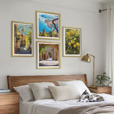 Multi-piece wall decor set Seaside streets, sea of ​​lemons