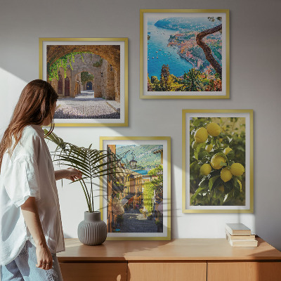 Multi-piece wall decor set Seaside streets, sea of ​​lemons