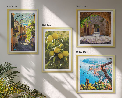 Multi-piece wall decor set Seaside streets, sea of ​​lemons