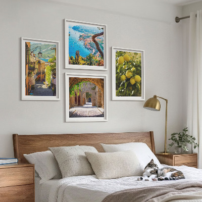 Multi-piece wall decor set Seaside streets, sea of ​​lemons