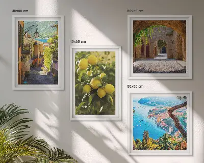 Multi-piece wall decor set seaside streets and sea of lemons design