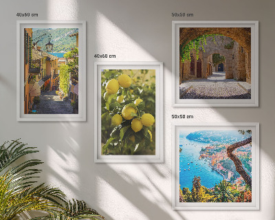 Multi-piece wall decor set Seaside streets, sea of ​​lemons