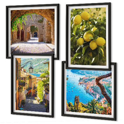Multi-piece wall decor set Seaside streets, sea of ​​lemons