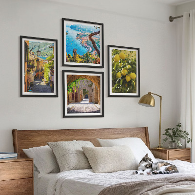 Multi-piece wall decor set Seaside streets, sea of ​​lemons