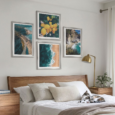 Wall art set Sea beach lemons mountains