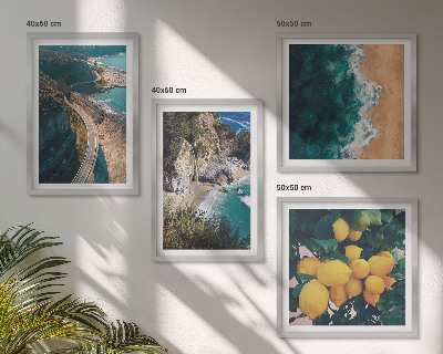 Wall art set Sea beach lemons mountains