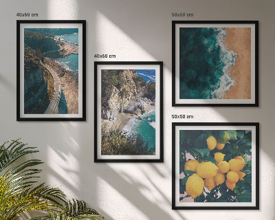 Wall art set Sea beach lemons mountains