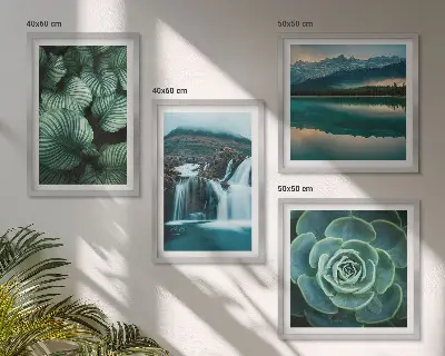 Multi-piece wall decor set featuring close-ups of succulent plant leaves