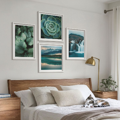 Multi-piece wall decor set Close-ups of succulent plants leaves