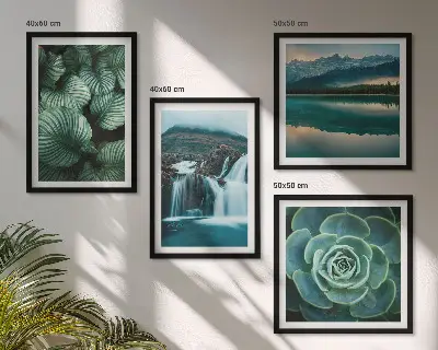 Multi-piece wall decor set featuring close-ups of succulent plant leaves