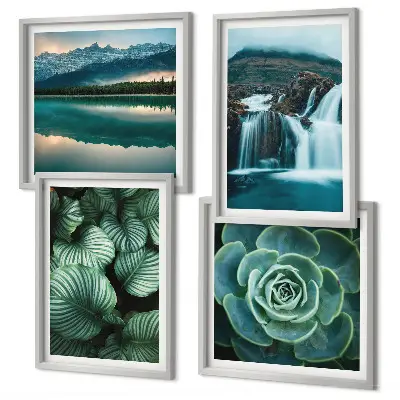 Multi-piece wall decor set featuring close-ups of succulent plant leaves