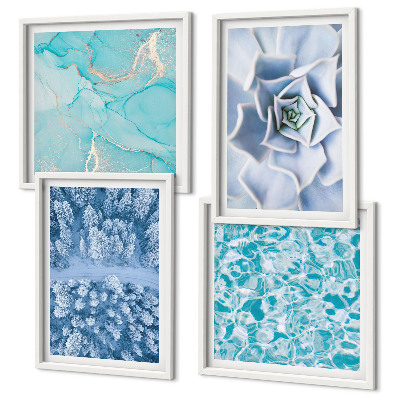 Multi-piece wall decor set Winter Forest Blue Flower