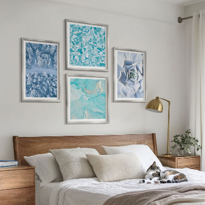 Multi-piece wall decor set Winter Forest Blue Flower