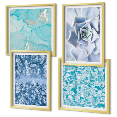Multi-piece wall decor set Winter Forest Blue Flower