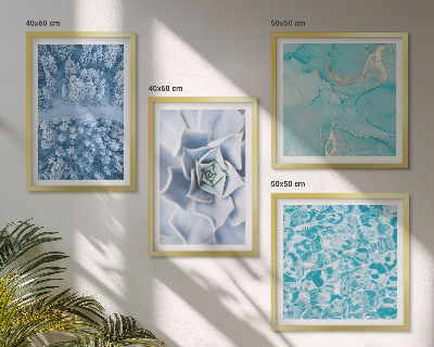 Multi-piece wall decor set Winter Forest Blue Flower