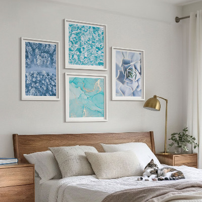 Multi-piece wall decor set Winter Forest Blue Flower