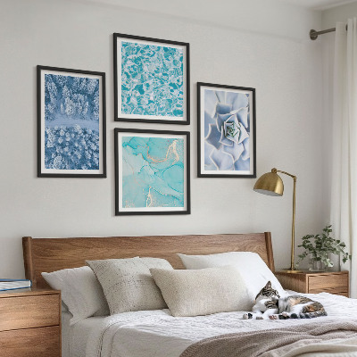 Multi-piece wall decor set Winter Forest Blue Flower