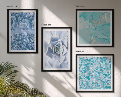 Multi-piece wall decor set Winter Forest Blue Flower