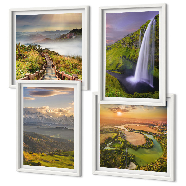Multi-piece wall decor set Views of mountains, rivers, waterfalls