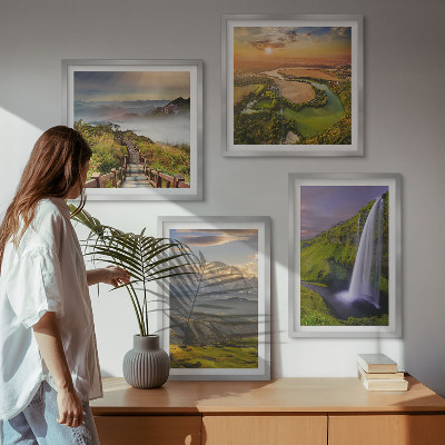 Multi-piece wall decor set Views of mountains, rivers, waterfalls
