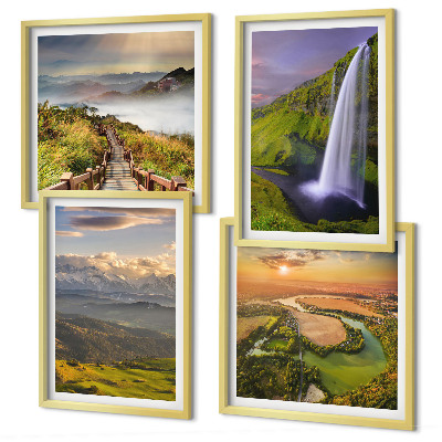 Multi-piece wall decor set Views of mountains, rivers, waterfalls