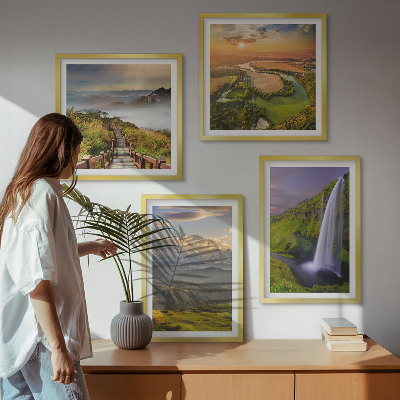 Multi-piece wall decor set Views of mountains, rivers, waterfalls