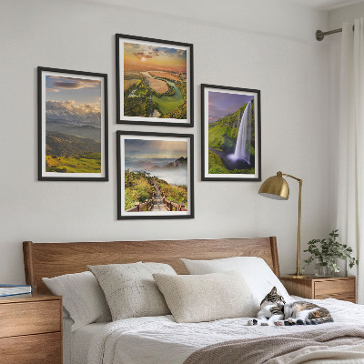 Multi-piece wall decor set Views of mountains, rivers, waterfalls