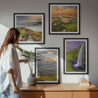 Multi-piece wall decor set Views of mountains, rivers, waterfalls