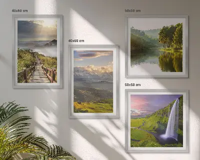 Mountain landscapes waterfall wall art set of 4 pieces