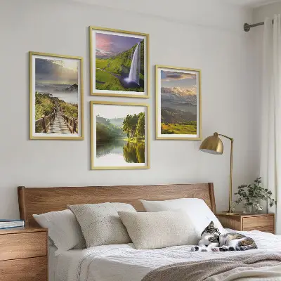 Mountain landscapes waterfall wall art set of 4 pieces