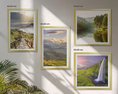 Mountain landscapes waterfall wall art set of 4 pieces
