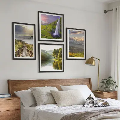 Mountain landscapes waterfall wall art set of 4 pieces