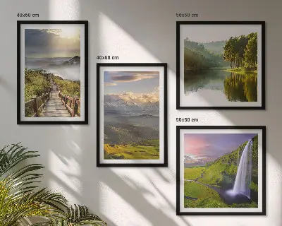 Mountain landscapes waterfall wall art set of 4 pieces