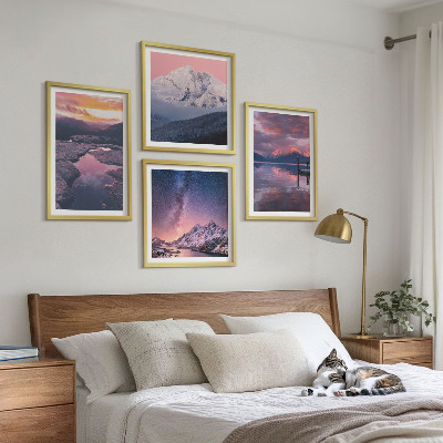 Set of 4 wall art pieces Mountains, water, beautiful landscapes