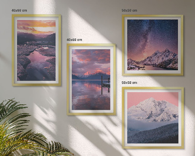 Set of 4 wall art pieces Mountains, water, beautiful landscapes