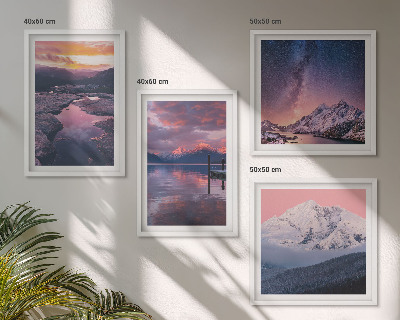Set of 4 wall art pieces Mountains, water, beautiful landscapes