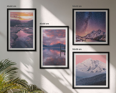 Set of 4 wall art pieces Mountains, water, beautiful landscapes