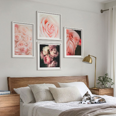 Multi-piece wall decor set Pastel pink flamingos
