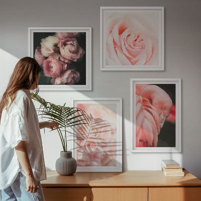 Multi-piece wall decor set Pastel pink flamingos