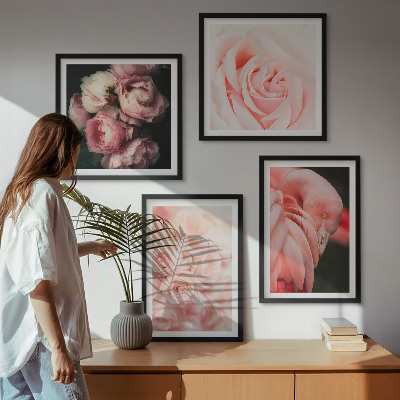 Multi-piece wall decor set Pastel pink flamingos