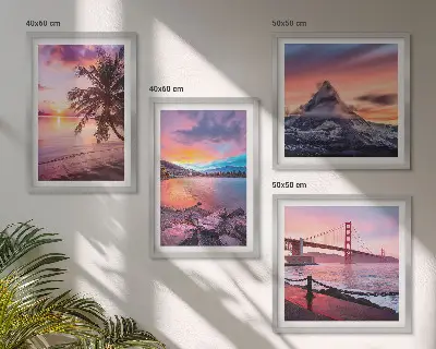 Sunsets bridge landscape wall art set of 4 pieces