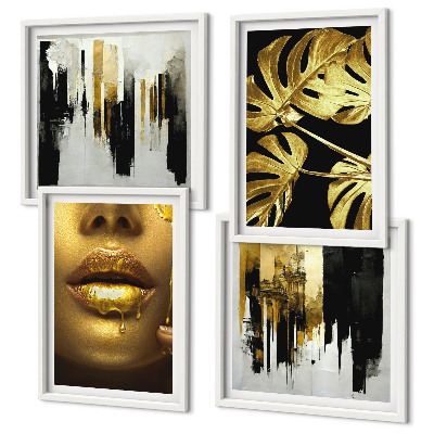 Multi-piece wall decor set Abstract leaf painting