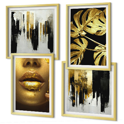 Multi-piece wall decor set Abstract leaf painting