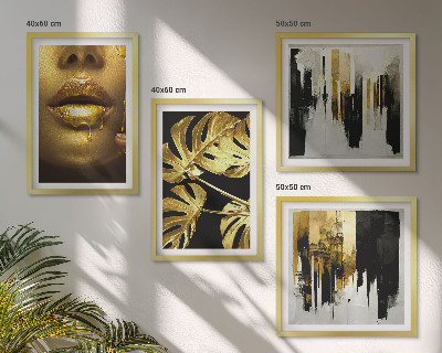 Multi-piece wall decor set Abstract leaf painting