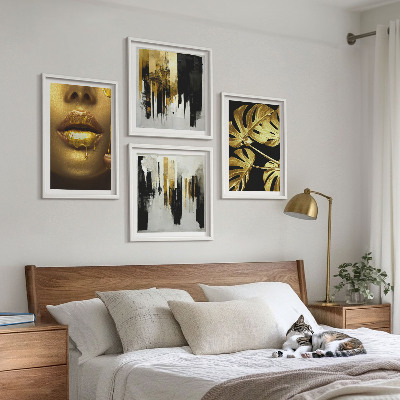 Multi-piece wall decor set Abstract leaf painting