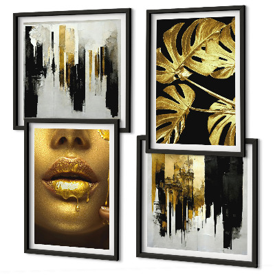 Multi-piece wall decor set Abstract leaf painting