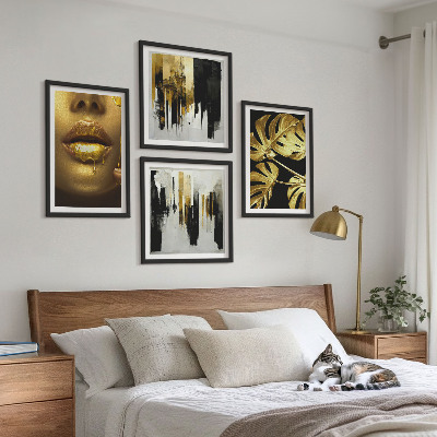 Multi-piece wall decor set Abstract leaf painting